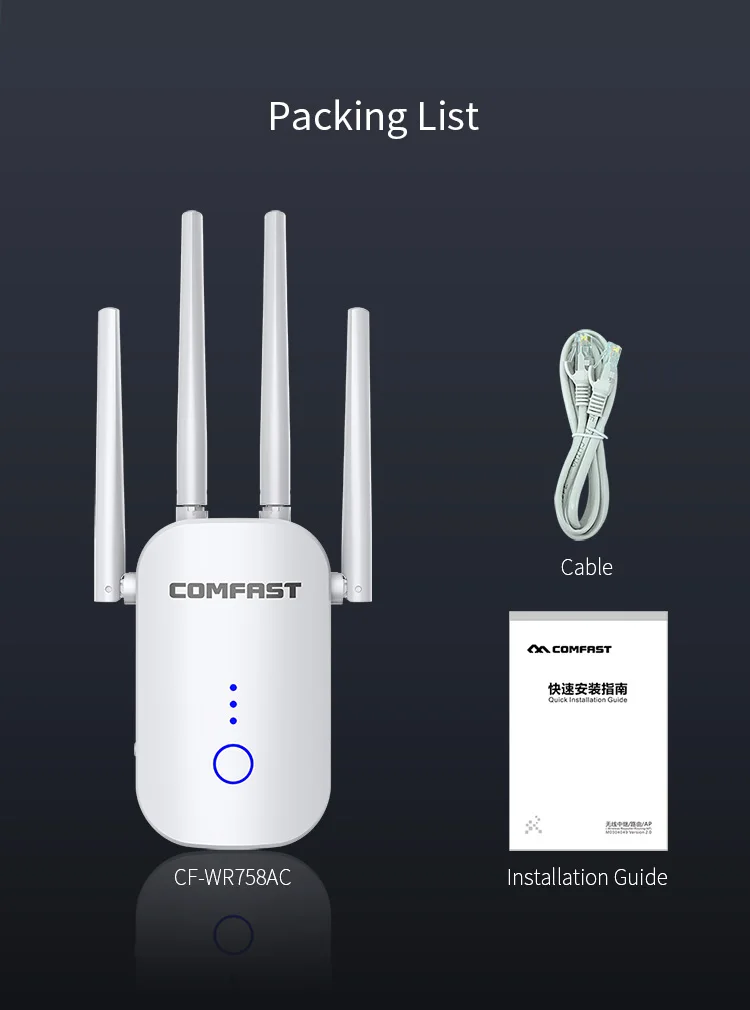 Wholesale best seller 1200Mbps dual band Amplifier wifi extender 1200mbps
