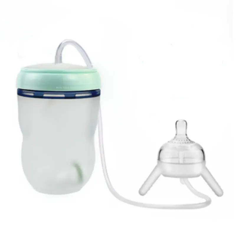 Dropshipping Products 2024 New 100% Food Grade Hands Free Parents Baby Feeding Bottle Silicone Milk Feeding Baby Milk Bottles
