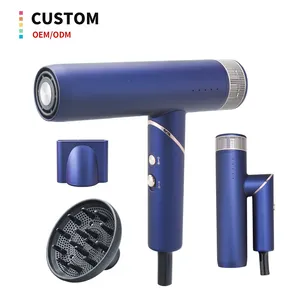 High Speed Ionic Hair Blower 3 Speed And 4 Temperature Foldable Brushless 220000rpm Travel Negative Ion Hair Dryer Hair Styler