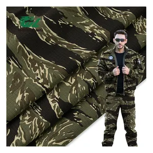 RTS 65Poly 35Cotton Camouflage Ripstop Waterproof Fabric Anti Tearing Tactical Gears Tiger Stripe