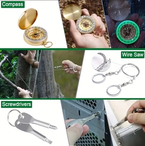 Kit di sopravvivenza e <span class=keywords><strong>pronto</strong></span> <span class=keywords><strong>soccorso</strong></span> 57-in-1 SOS attrezzatura di emergenza per avventure in campeggio all'aperto, pesca e situazioni di emergenza - Product Image 3