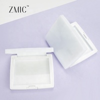 Boîtier compact blanc nacré avec miroir et houppette, vide, pour poudre de blush, palette simple, maquillage en poudre, fard à paupières, contour, en ABS