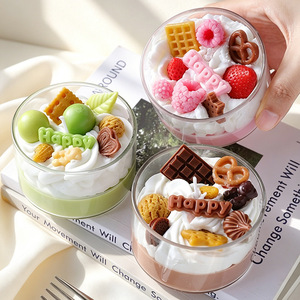 Cute Fake Cream Dessert Cup Aromatherapy <b>Candle</b> Strawberry Chocolate Ornament For Warm Indoor Leisure Atmosphere - Product Image 4
