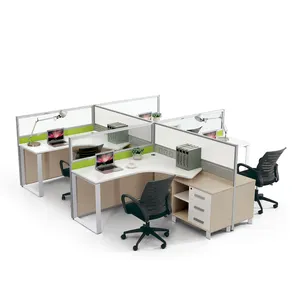 도매 사무실 책상 파티션 현대 워크스테이션 책상 사무실 가구 4 인승 사무실 책상