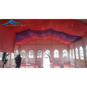 300 orang tugas berat mewah bening PVC pesta pernikahan tenda atas Aluminium tahan air luar ruangan acara perjamuan kualitas tinggi jelas