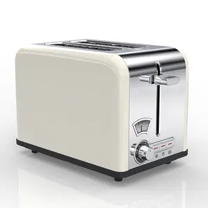2片不锈钢烤面包机机械定时器面包烤面包机，带可visble窗设置电动烤面包机