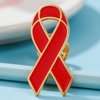 Broche espoir officielle bon marché en gros personnalisé sensibilisation au cancer du sein rouge rose or jaune ruban épinglette en métal