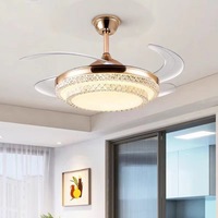 Ventilateur de plafond minimaliste moderne pour chambre à coucher, salle à manger, salon, ventilateur électrique intégré ultra-fin invisible, lustre