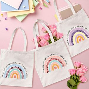 Bolsa de Lona Personalizable para Mujer, Asa de Tela No Tejida, Cierre Personalizado, PVC Mediano, Regalos para Maestras, Día de San Valentín, Navidad, Fin de Semana - Product Image 2