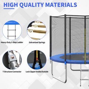 <span class=keywords><strong>Trampoline</strong></span> de saut intérieur et extérieur de 6 à 16 pieds avec filet de clôture Équipement de fitness pour enfants et adultes en matériau PP - Product Image 5