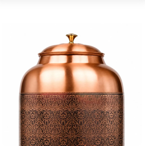 Ensemble de distributeur d'eau en cuivre de 5 litres |   Pot/Matka en cuivre pur à 100% avec couvercle en laiton anti-fuite préinstallé - Product Image 5