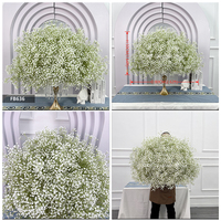 DKB Nouvelle Boule Florale Mixte en Soie Blanche, Orange et Marron, 60 cm, Centre de Table pour Mariage, Anniversaire, Décoration