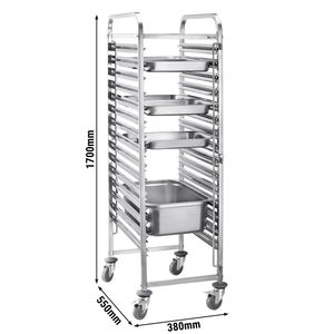 Carrito de Acero Inoxidable Gastro GGM con Fácil Limpieza, para 16 Bandejas GN 1/1 - Product Image 2