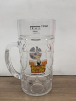 2025 buatan tangan klasik 500ml kacamata bir tutup unik Logo kustom 40oz kapasitas 2 Pints mug hadiah klasik untuk pria