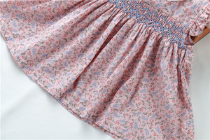 C07768 Ensemble de 2 pièces pour bébés nouveau-nés, robes smockées pour filles, volants faits à la main, vêtements en coton pour enfants, vente en gros - Product Image 5