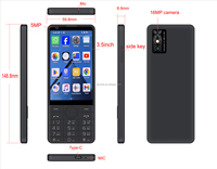 Teléfono Móvil Android 13 con Pantalla Táctil de 4 Pulgadas, Procesador MTK 6765, CPU Octa Core, LTE, 4G Volte, Teclado de Botones, OEM ODM