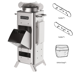 Fornello da campeggio portatile <span class=keywords><strong>a</strong></span> bruciatore singolo in acciaio inox con custodia per il trasporto di <span class=keywords><strong>legna</strong></span> da ardere per escursioni e Picnic - Product Image 1