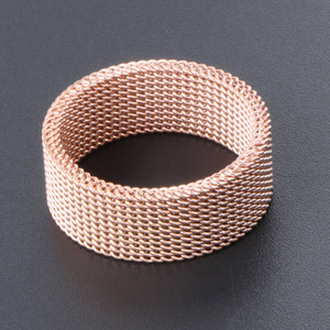 <b>Titanium</b> Steel Soft Mesh <b>Ring</b> Unisex Geometric Design For Gift SA310 - Product Image 4