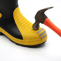 Bottes de sécurité anti-choc à embout d'acier et semelle intermédiaire anti-perforation en Kevlar, en caoutchouc et néoprène, pour hommes, idéales pour la lutte contre les incendies (vente en gros)