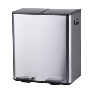 30lx2 Chống Vân Tay Satin Thép Không Gỉ Thùng Rác <span class=keywords><strong>Bin</strong></span> Mềm Đóng Bàn Đạp <span class=keywords><strong>Bin</strong></span> Với Hai Bên Xử Lý Wbs082l60 - Product Image 2