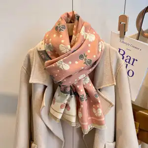 winter new design scarf butterfly flying Korean print wild warm shawl bow cashmere scarf wholesale
