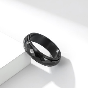 Unisex <b>titanium</b> steel diamond-shaped rotating <b>rings</b> for men and women, trendy and unique jewelry. - Product Image 3