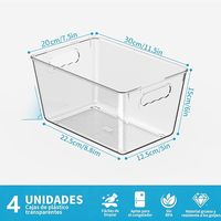 Meilleures ventes : 4 contenants de rangement alimentaire en plastique empilables avec poignées, organisateur multifonctionnel pour réfrigérateur