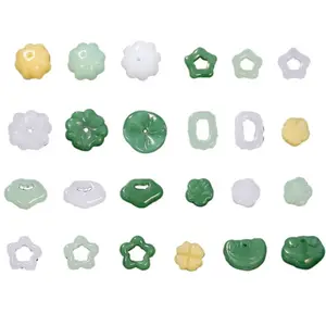 2404 Glazen Accessoires Groothandel Jade Vrede Slot Hanger Witte Topaz Pompoen Parel Lichtgroen Ketting Diy Brace