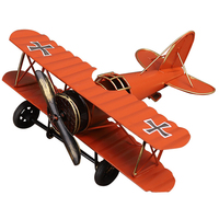 Modèle d'avion vintage en métal, artisanat en fer forgé, avion de la Seconde Guerre mondiale, maquette d'avion de combat à 2 étages, accessoires photo