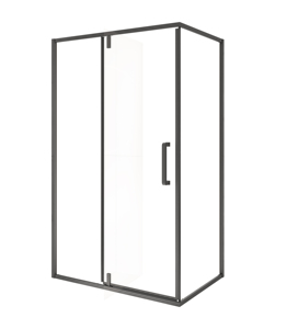 Mampara de Ducha de Vidrio Templado con Marco de Acero Inoxidable Negro, Juego de Herrajes y Bisagras, para Baño de Hotel, Esquina Cuadrada, de Fábrica - Product Image 4
