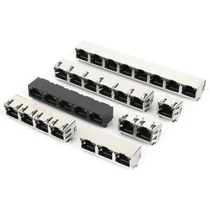 1x1 1x2 1x3 1x4 1x5 1x6 1x8 rede 8p8c jack modular sem porta múltipla magnética rj45 conector ethernet