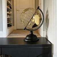 Nouveau produit transfrontalier : Décoration de bureau créative en métal, globe terrestre en fer de style moderne et épuré pour la maison et le bureau