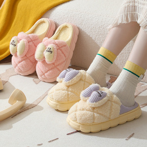 Nouvelle Arrivée - Chaussons d'Hiver Chauds en Fourrure pour Femmes avec Nœud, Antidérapants, Doux et Moelleux, Semelle EVA - Product Image 6