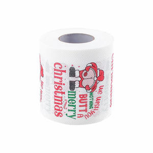 Papier toilette drôle de Noël avec impressions de père noël/bonhomme de neige, pâte de bois vierge 2 plis, colorants naturels, personnalisable pour les cadeaux bâillon de vacances - Product Image 1