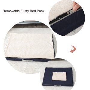 Multi-color Classic Oxford Foam Fiber Solid Washable Waterproof Rectangle Calming <b>Pet</b> <b>Sofa</b> Dog <b>Bed</b> Removable - Product Image 4