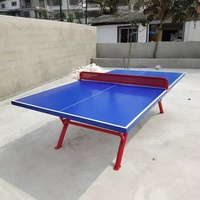 Table de tennis de table pliable en acier pour l'intérieur et l'extérieur, idéale pour le tennis de table et le badminton