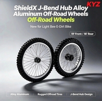 Kit de roues et pneus tout-terrain KYZ Arctic Leopard 19/16 pouces CST avec graphismes sur les flancs, en alliage d'aluminium anodisé CNC, couleur argent pur, pour vélo électrique MX