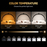 Lampe à ongles UV LED demi-lune 30 pouces 2-en-1 pliable avec contrôle tactile pour cils et table de beauté