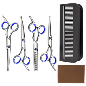 Pet Grooming Scissors Set Stainless Steel Professional Dog Hair Cutting Tools For Teddy Dogs With Comb And Cleaning Cloth - Product Image 2