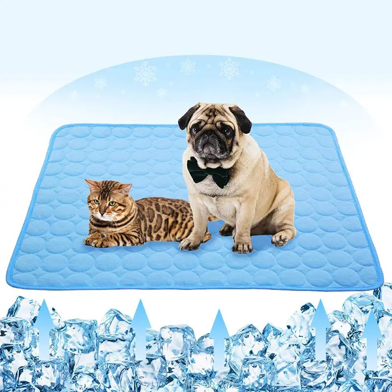 Summer Pet Dog Cat Cooling Mats Washable Ice Silk Self Dog Cooling Blanket Pad Bed for Small Medium Large Dogs Cats