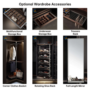 Cabina <span class=keywords><strong>Armadio</strong></span> con Telaio in Alluminio e Porte in Vetro, Illuminazione LED, Cassetti Interni, Scaffalature, Unità di Stoccaggio Personalizzata per Spogliatoio - Product Image 6