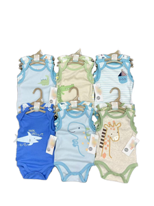 Conjunto de Ropa de Verano para Bebé Recién Nacido Newbaby Wellknown C20XL (0-9 meses), Mono de Algodón sin Mangas con Cierre de Botones, 3 Piezas - Product Image 1