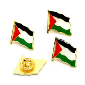 Épingles en métal directement usine personnalisée ronde Palestine Badge Pin émail Palestine drapeau émail blanc époxy épinglette