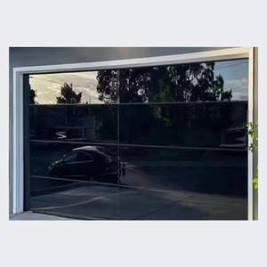 Porte de <span class=keywords><strong>garage</strong></span> sectionnelle en acier isolé à glissière automatique 9x8 pieds 16x7 16x8 pieds Noir industriel Verre trempé miroir Industriel - Product Image 5