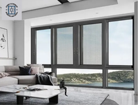 Fenêtre coulissante moderne en alliage d'aluminium de haute qualité avec moustiquaire magnétique, ouverture verticale, rideau suspendu en acier inoxydable, protection thermique