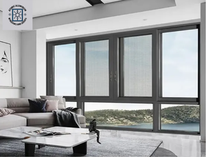 Dikey açılış paslanmaz çelik asılı perde ile yüksek kaliteli Modern alüminyum sürgülü pencere - Product Image 2