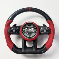 Convient pour Mercedes AMG a B C E GLS GLA S C63 W205 W204 W213 2012-2021 Volant sport en fibre de carbone cuir marron