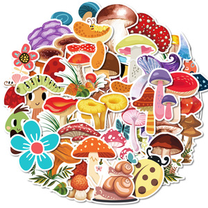 50 pièces mignon dessin animé champignon enfants autocollants décoratifs pour réfrigérateur livre <span class=keywords><strong>chambre</strong></span> décor enfants école autocollant - Product Image 2