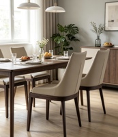 Chaise de salle à manger moderne en cuir PU de luxe, écologique, imperméable et durable pour les petits espaces, salon, maison, hôtel