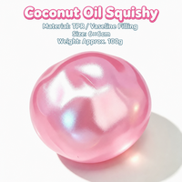 Balle sensorielle souple et fluide en gros aux États-Unis, anti-stress, à l'huile de coco, scintillante, remplie de liquide perlé, jouet à presser
